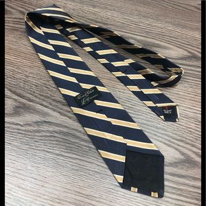 Robert Talbott Accessories - Robert Talbott Blue w/ Gold & White Stripe Tie Robert Talbott Accessories - Robert Talbott Blue w/ Gold & White Stripe Tie